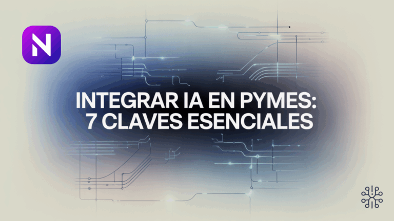 Ilustración sobre las 7 claves para integrar con éxito la inteligencia artificial en las empresas y PYMEs